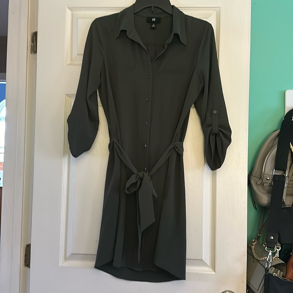 Button up belt dress